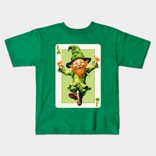 Leprechaun Shamrock Card St Paddys Day Festival Kids T-Shirt